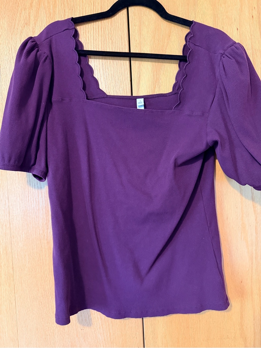 torrid Purple Square-Neck Puff Sleeve Tee - Picture 4 of 7